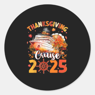 Kerstmaal Cruise 2025 Grappige Kalkoen Pompoen Bla Ronde Sticker