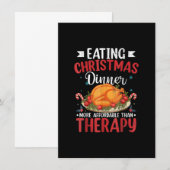 Kerstmaal eten Funny Merry Xmas Kerstman Gra Kaart (Voorkant / Achterkant)