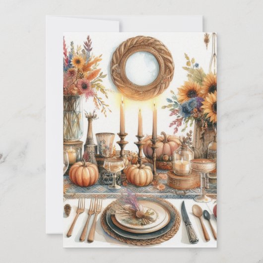 Kerstmaal in een landelijk huis kaart (Achterkant)