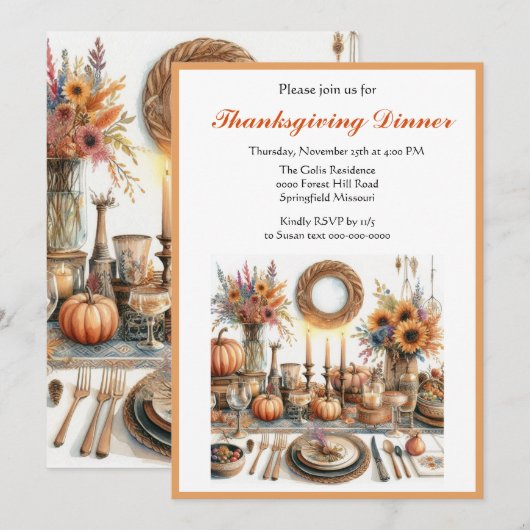 Kerstmaal in een landelijk huis kaart (Voorkant / Achterkant)