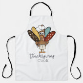 Kerstmaal Koken Grappig Meisje Kalkoen Chef Schort (Voorkant)