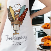 Kerstmaal Koken Grappig Meisje Kalkoen Chef Schort