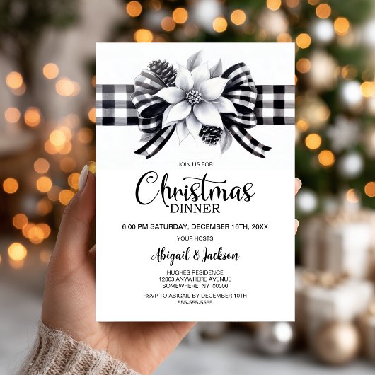 Kerstmaal met Buffalo Plaid Kaart