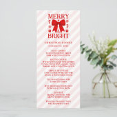 Kerstmaal met vrolijke en heldere rode geruite str menu (Staand voorkant)