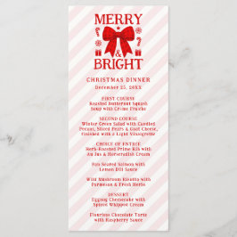 Kerstmaal met vrolijke en heldere rode geruite str menu