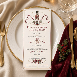 Kerstmaal Notenkraker voor het gordijn Menu