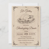 Kerstmaal Thanksgiving Eend Roestig Oud Herfst Kaart (Voorkant)