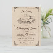 Kerstmaal Thanksgiving Eend Roestig Oud Herfst Kaart (Staand voorkant)