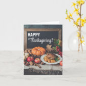 Kerstmaal Thanksgiving Kaart (Gele Bloem)