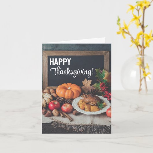 Kerstmaal Thanksgiving Kaart (Gele Bloem)
