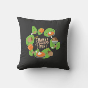 Kerstmaal Thanksgiving kalkoen Pompoen Herfstgroen Kussen