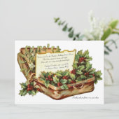 Kerstmaal Vintage Uitnodiging (Staand voorkant)