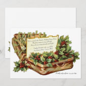 Kerstmaal Vintage Uitnodiging (Voorkant / Achterkant)