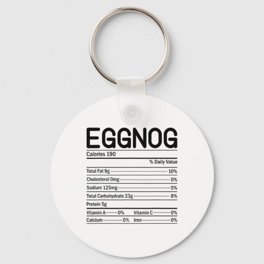 Kerstmaaltijd Feiten Eggnog Voeding Sleutelhanger (Voorkant)