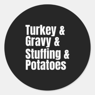 Kerstmaaltijd ingrediëntenlijst Grappig recept Ronde Sticker