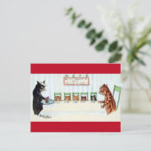 Kerstmaaltijd, Louis Wain Feestdagenkaart (Staand voorkant)