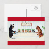 Kerstmaaltijd, Louis Wain Feestdagenkaart (Voorkant / Achterkant)