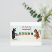 Kerstmaaltijd, Louis Wain Feestdagenkaart (Staand voorkant)