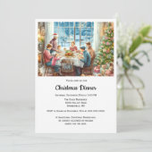 Kerstmaaltijd met het gezin  kaart (Staand voorkant)