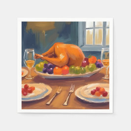 Kerstmaaltijd met kalkoen | Fijne Thanksgiving ges Servet