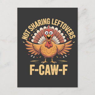 Kerstmaaltijd niet delen F-Caw-F kalkoen Uitnodiging Briefkaart