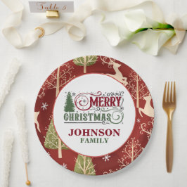Kerstmaaltijdfeest papieren borden bordje