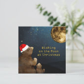 Kerstmaan 3 Foto's Glitter Beren Flat Kaart (Staand voorkant)