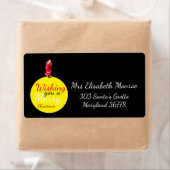 kerstmaan die je een prettige kerst geeft etiket (Insitu)