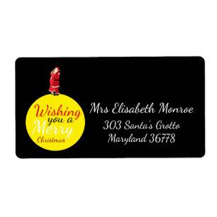 kerstmaan die je een prettige kerst geeft etiket