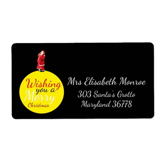 kerstmaan die je een prettige kerst geeft etiket (Voorkant)