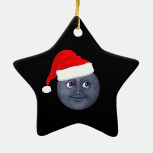 kerstmaan Emoji Ornaments Keramisch Ornament (Achterkant)
