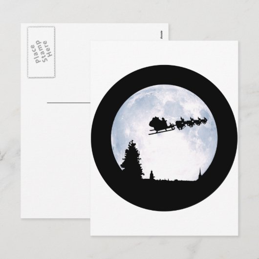 kerstmaan feestdagenkaart (Voorkant / Achterkant)