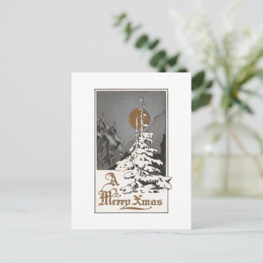 kerstmaan feestdagenkaart (Staand voorkant)