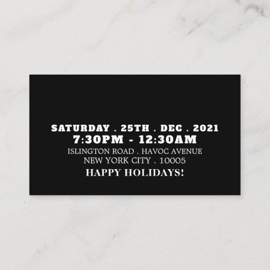 Kerstmaan, kerstfeestelijke uitnodiging informatiekaartje (Achterkant)