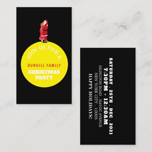 Kerstmaan, kerstfeestelijke uitnodiging informatiekaartje (Voorkant / Achterkant)