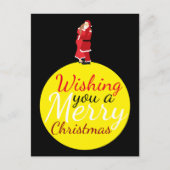 kerstmaan met een prettig kerstcadeautje feestdagenkaart (Voorkant)