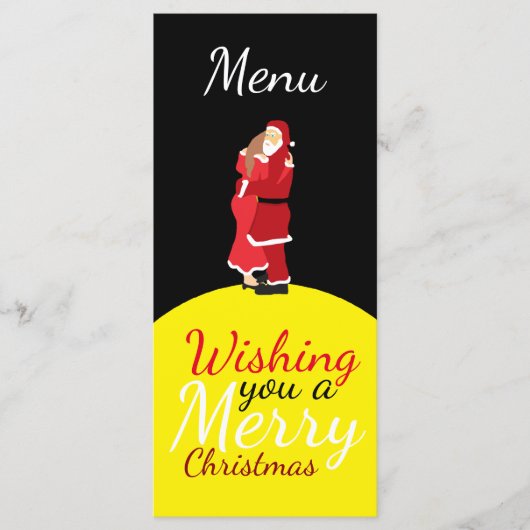 kerstmaan met een prettig kerstmenu menu (Voorkant)