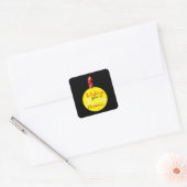 kerstmaan met een prettige kerstvister vierkante sticker (Envelop)