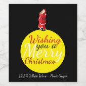 Kerstmaan met een prettige kerstwijn wijn etiket (Enkel label)