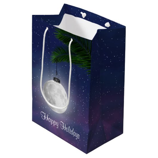 kerstmaan op palm medium cadeauzakje (Voorkant Gekanteld)