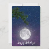 Kerstmaan op Pine Bough Feestdagenkaart (Voorkant)