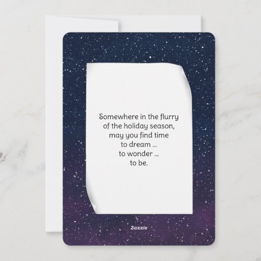 Kerstmaan op Pine Bough Feestdagenkaart (Achterkant)