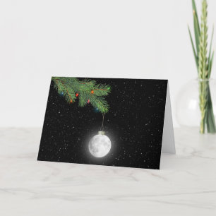 kerstmaan-sierplanten in Snowflakes Feestdagen Kaart