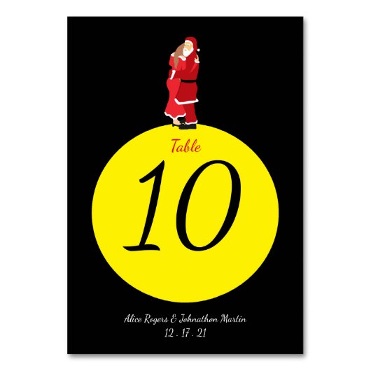 kerstmaan tabelnummer kaart (Voorkant)