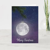 kerstmaan-versiering in Snowflakes Feestdagen Kaart (Voorkant)