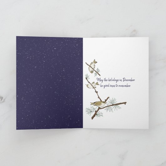 kerstmaan-versiering in Snowflakes Feestdagen Kaart (Binnen)