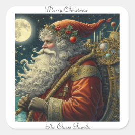 kerstmaan vierkante sticker