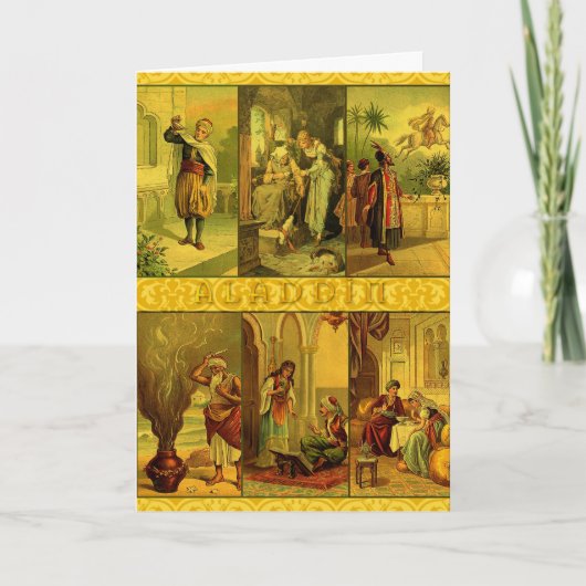 kerstmaand Aladdin Feestdagen Kaart (Voorkant)