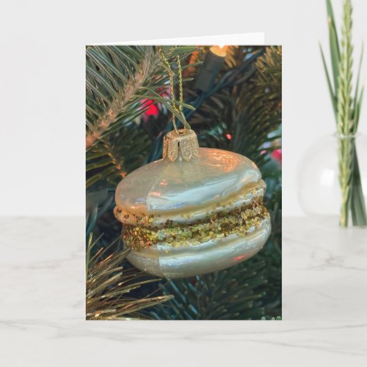 Kerstmacaron Kerstboom Ornament Kaart (Voorkant)