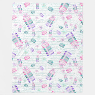 kerstmacarons fleece deken